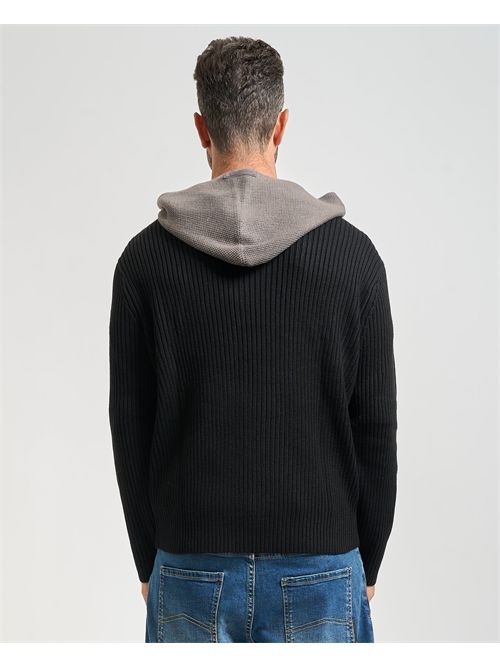 Men's Armani Exchange ribbed sweater with hood ARMANI EXCHANGE | XM001315-AF13776MC225